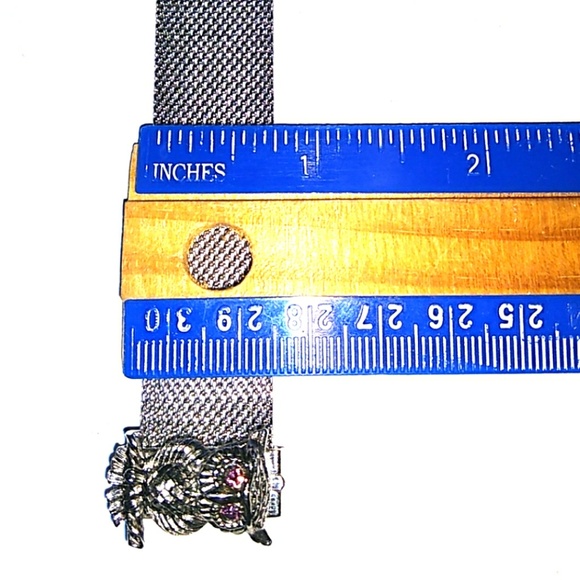 ⏳SALE c.1970s VINTAGE Sarah Cov Owl Mesh Bracelet - Picture 6 of 8